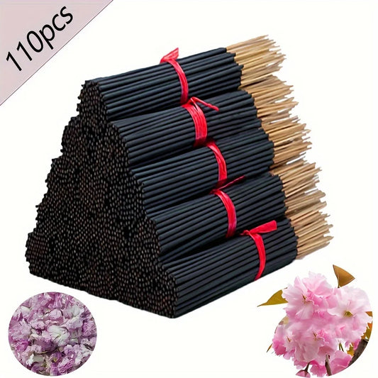 [100 Sticks Long Burn Incense] Japanese Cherry Blossom Incense Sticks, Extended to 12.7 Inches - 1 Bundle of 100 Sticks - Smooth